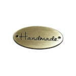 Etichetă personalizată " Handmade" din plastic auriu