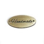 Etichetă personalizată " Handmade" din plastic auriu